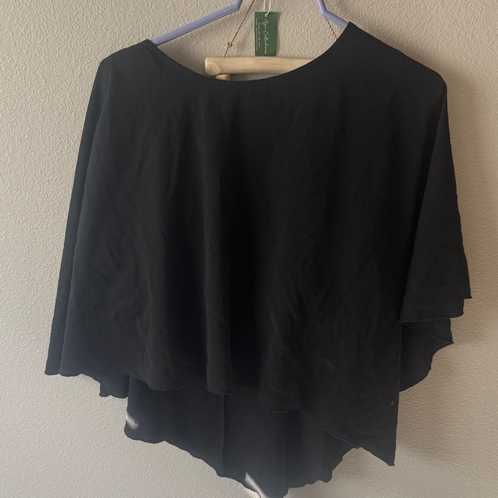 Black Poncho Top